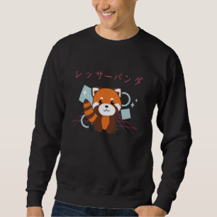 Red Panda Japan Retro 90s Kawaii Animals Lång Ärmad Tröja