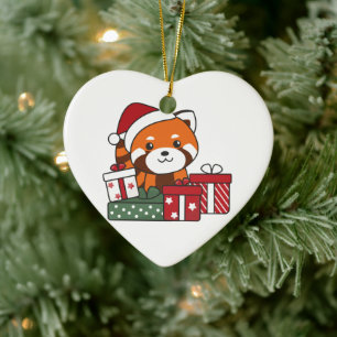 Red Panda jul Gift Winter Red Pandas Ceramic Julgransprydnad Keramik