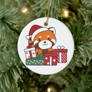 Red Panda jul Gift Winter Red Pandas Ceramic Julgransprydnad Keramik