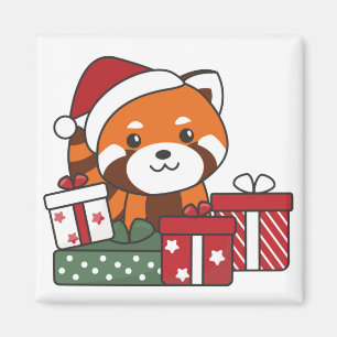 Red Panda jul Gift Winter Red Pandas Magnet