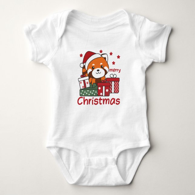 Red Panda jul Gift Winter Red Pandas T Shirt (Framsida)