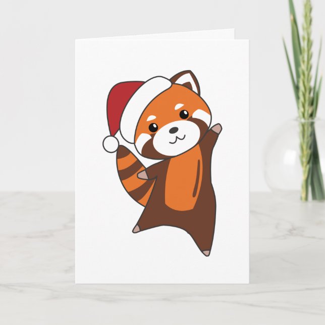 Red Panda jul Snö Winter Animals Pandas Adu Helgkort (Framsida)