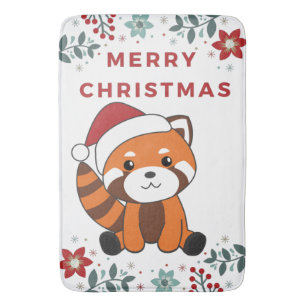 Red Panda jul Snö Winter Animals Pandas Fladdermus Badrumsmatta