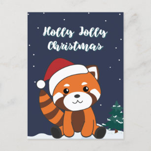 Red Panda jul Snö Winter Animals Pandas Hol Helg Vykort