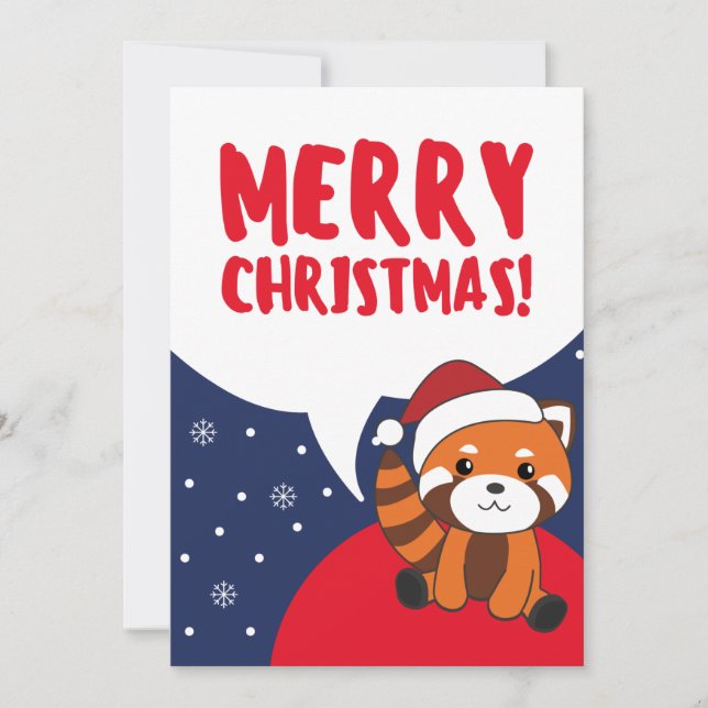 Red Panda jul Snö Winter Animals Pandas Hol Julkort (Framsida)