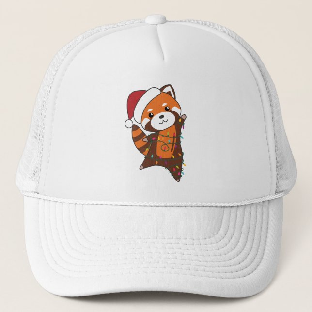 Red Panda jul Snö Winter Animals Pandas Keps (Framsida)