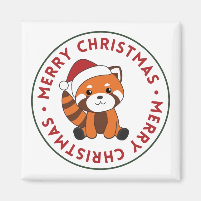 Red Panda jul Snö Winter Animals Pandas Mag Magnet (Framsidan)