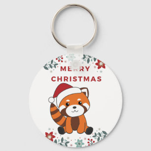 Red Panda jul Snö Winter Animals Pandas Nyckel Nyckelring