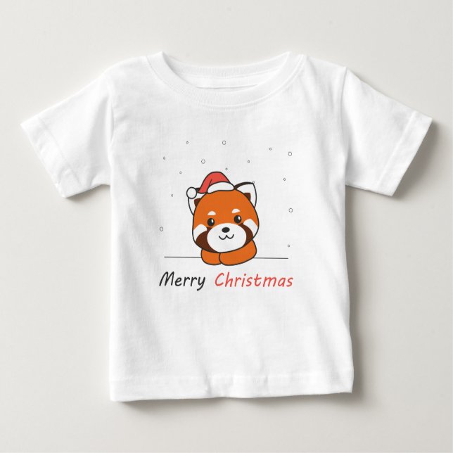 Red Panda jul Snö Winter Animals Pandas T Shirt (Framsida)