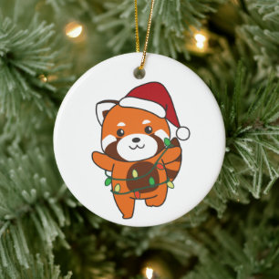Red Panda jul Winter Animals Red Pandas Cera Julgransprydnad Keramik