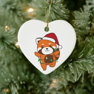 Red Panda jul Winter Animals Red Pandas Cera Julgransprydnad Keramik