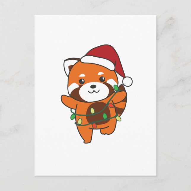 Red Panda jul Winter Animals Red Pandas Helg Vykort (Framsida)