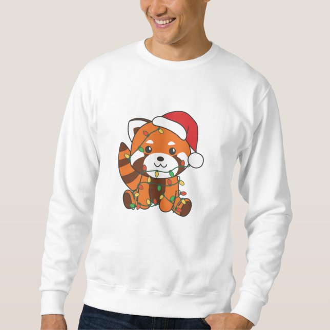 Red Panda jul Winter Animals Red Pandas Lång Ärmad Tröja (Framsida)