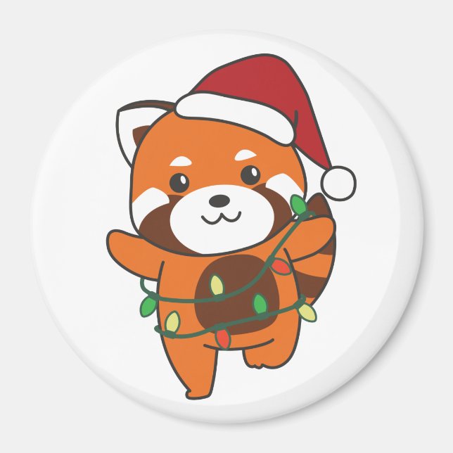 Red Panda jul Winter Animals Red Pandas Magn Magnet (Framsidan)