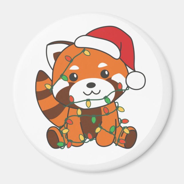 Red Panda jul Winter Animals Red Pandas Magn Magnet (Framsidan)