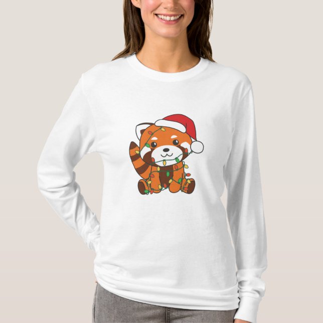 Red Panda jul Winter Animals Red Pandas T Shirt (Framsida)