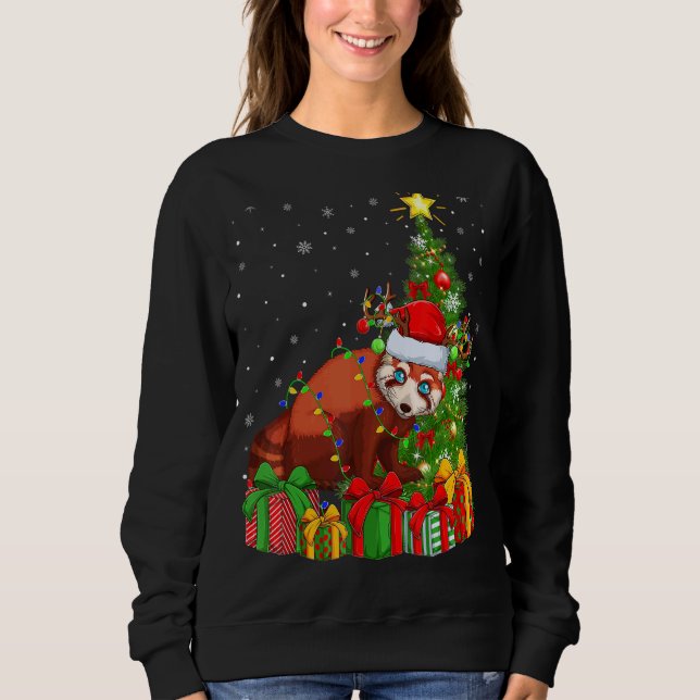 Red Panda Julafton Helgdag Santa Red Panda jul T Shirt (Framsida)