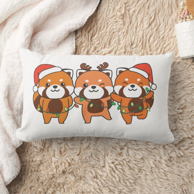 Red Panda-juldjur Cute Red Pandas Throw Lumbarkudde (Filt)