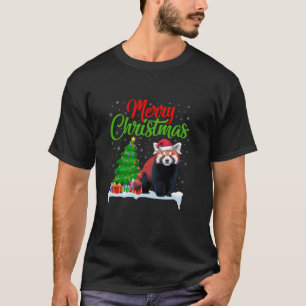 Red Panda Julgran Ljus Funny Julafton Red Pan T Shirt