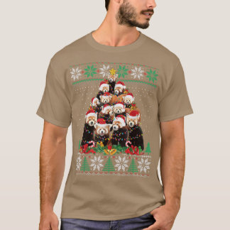 Red Panda Julgran Santa Hat Ljus Ugly Swe T Shirt