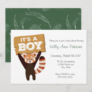 Red Panda Jungle Baby Shower-inbjudan Inbjudningar