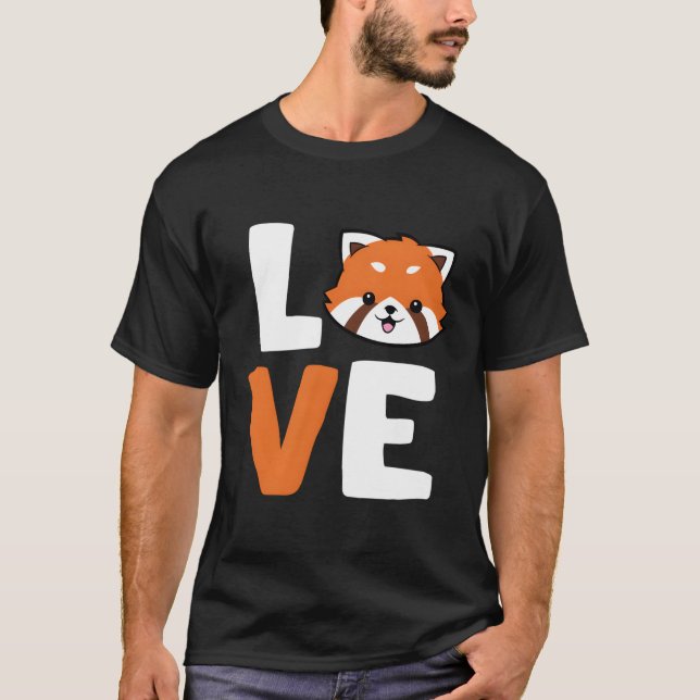 Red Panda Kärlek Animal Red Panda T Shirt (Framsida)