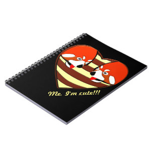 Red Panda Kärlek hjärta Anteckningsbok Med Spiral