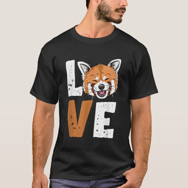 Red Panda Kärlek Red Panda T Shirt (Framsida)