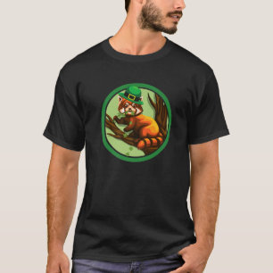Red Panda Leprechaun St patricks day Boys Girls Sh T Shirt