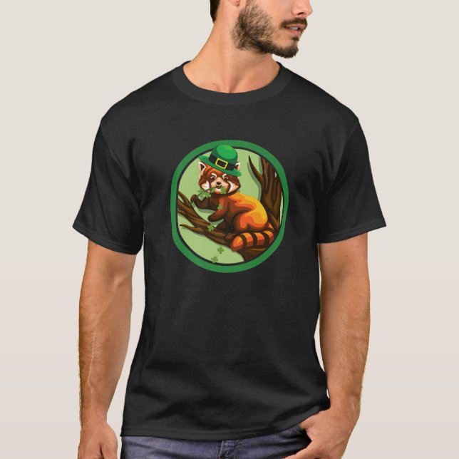 Red Panda Leprechaun St patricks day Boys Girls Sh T Shirt (Framsida)