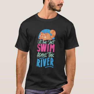 Red Panda Let Me Just Swim Across This River Baseb T Shirt