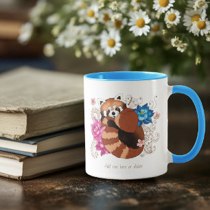 Red Panda Lotus Flower Henna Mugg