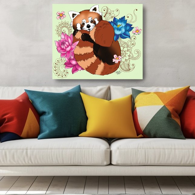 Red Panda Lotus Flowers Henna Poster (Skapare uppladdad)