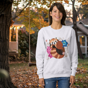 Red Panda Lotus Flowers Henna T Shirt