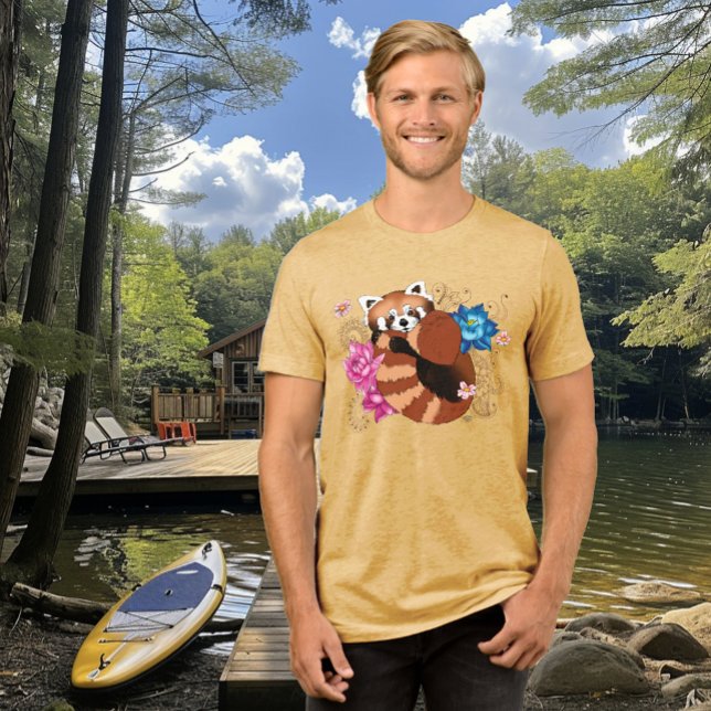 Red Panda Lotus Flowers Henna T Shirt (Skapare uppladdad)