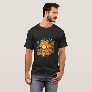 Red Panda Love Rainbow Cup With He Red Panda T Shirt
