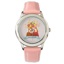 Red Panda med Flower Krona Rosa Watch
