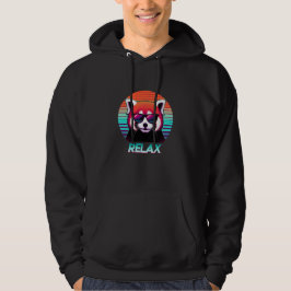 Red Panda med solglasögon med ord-slappna av Hoodie