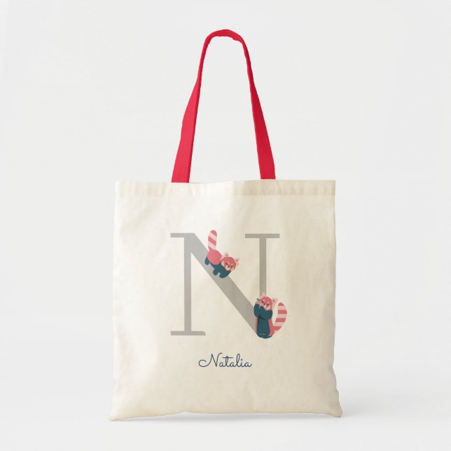 Red Panda Monogram Brev ’N’ Tote Bag Tygkasse (Framsidan)