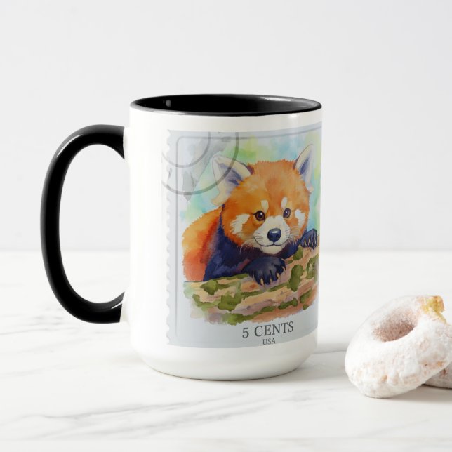 Red panda mugg (Med munk)