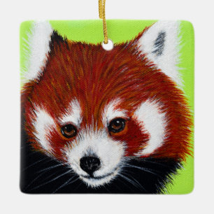 Red Panda Painting Julgransprydnad Keramik