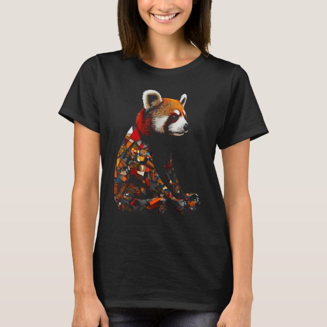 Red Panda Polygon  Animal Colourful Red Panda T Shirt (Framsida)