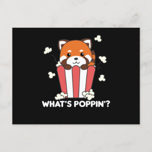 Red Panda Popcorn Whats Poppin Funny Vykort