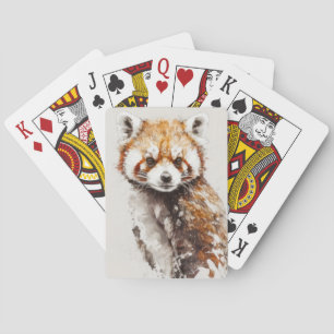 Red Panda Porträtt Animal Painting Wildlife Forest Casinokort