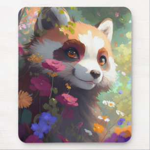 Red Panda Porträtt Animal Painting Wildlife Forest Musmatta