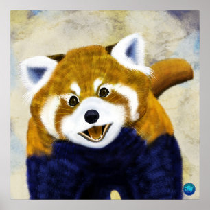 Red Panda Porträtt Poster