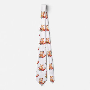 Red Panda Ramen Neck Tie Slips