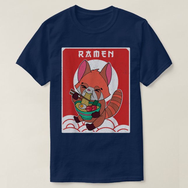 Red Panda Ramen Noodle Japan Cuisine Japanese Asia T Shirt (Design framsida)