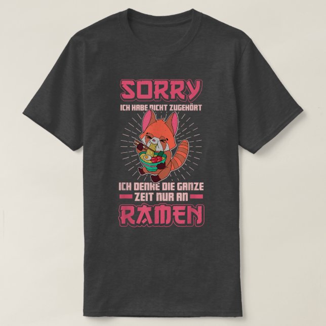 Red Panda Ramen Noodle Japan-Cuisineet Japan Asia T Shirt (Design framsida)