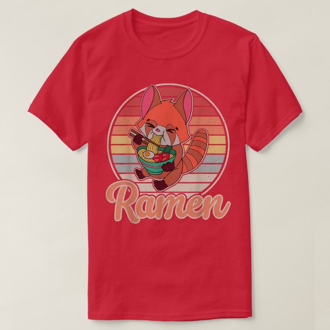 Red Panda Ramen Noodle Japan-Cuisineet Japan Asia T Shirt (Design framsida)